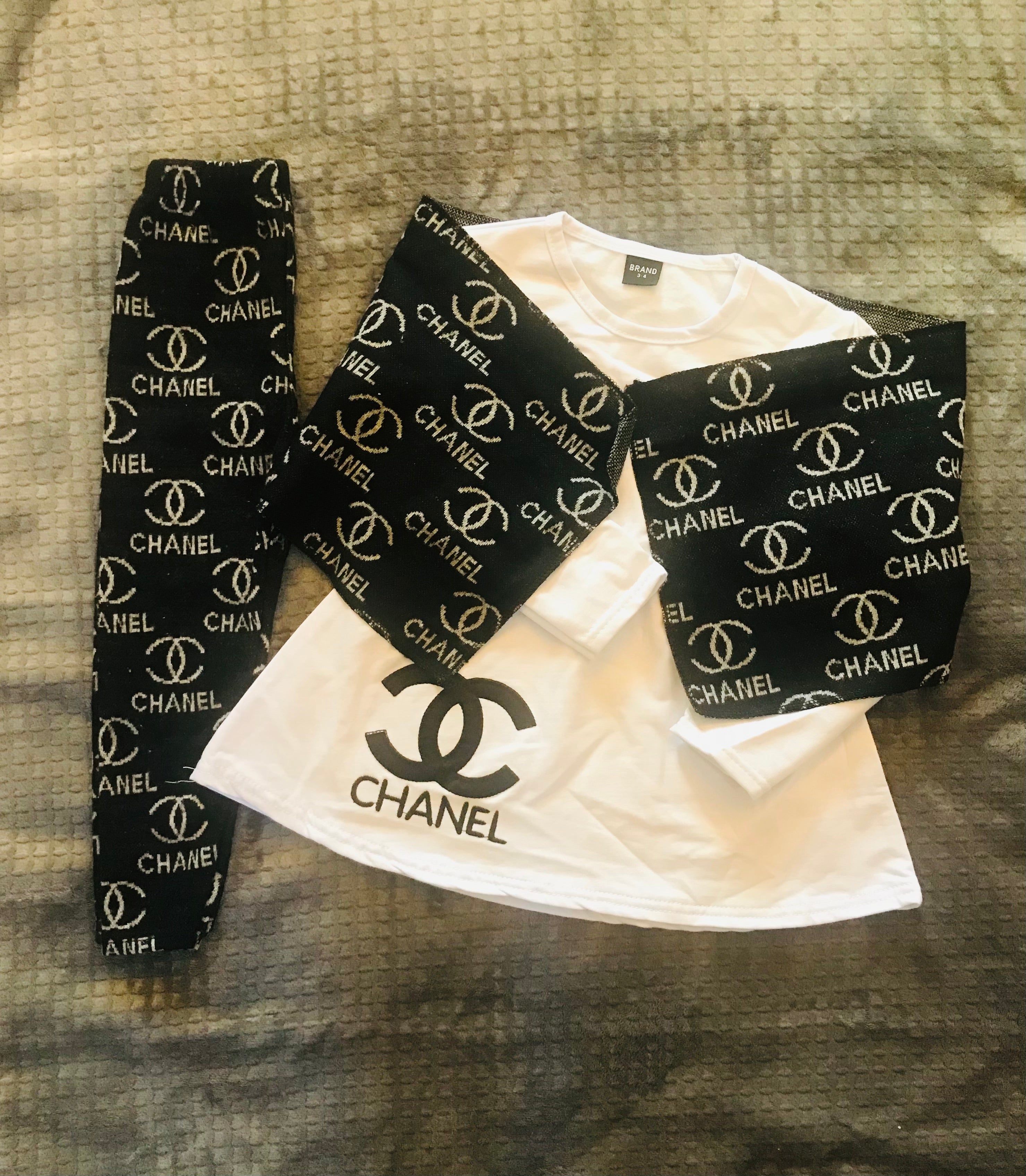 Girls' Chanel 3 Pc Set (Scarf included)
